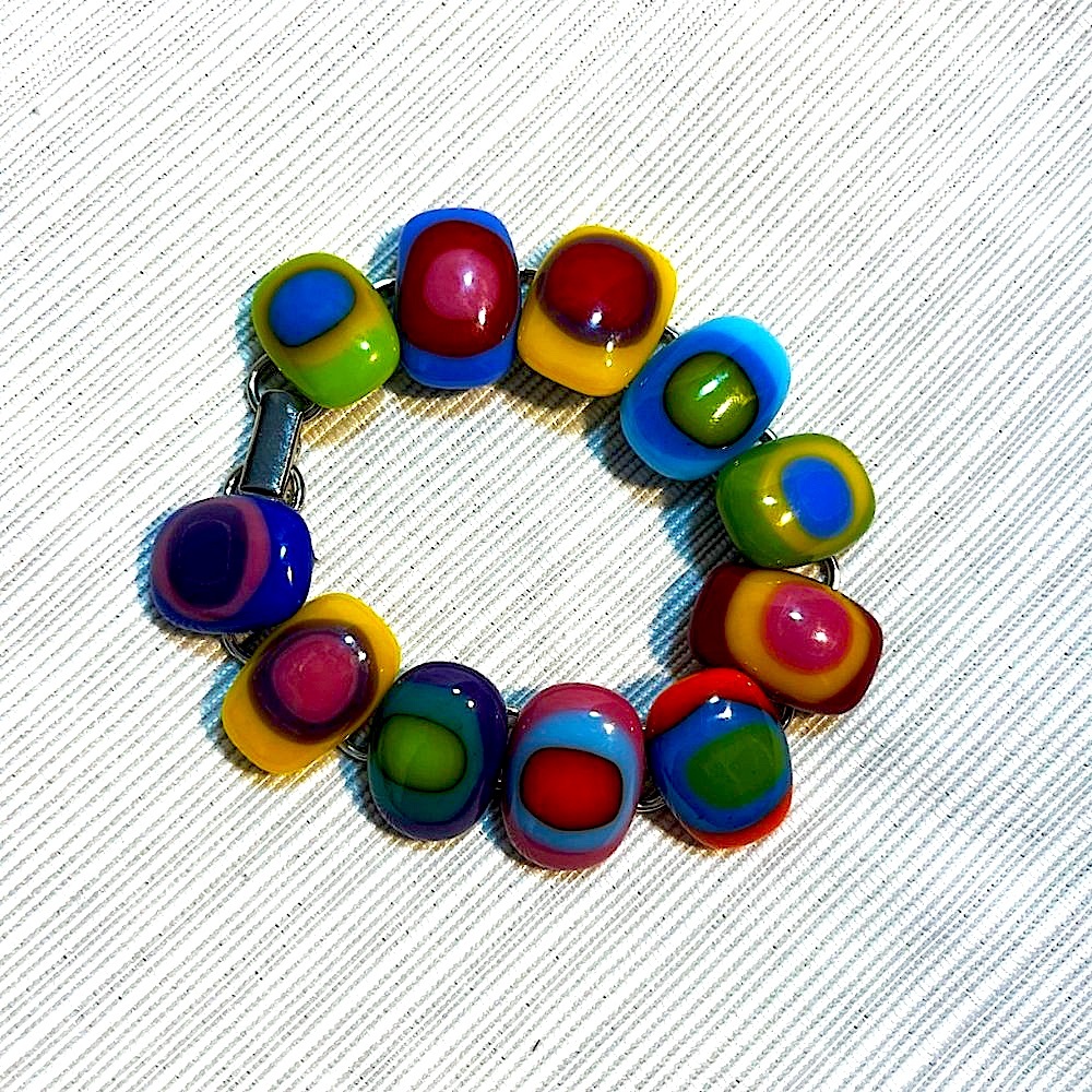 Vintage Mod Art Glass Bracelet